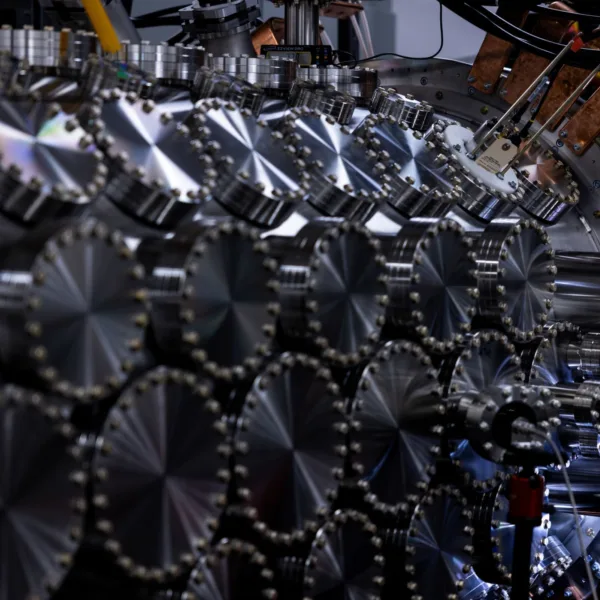 fusion device in industrial setting, large metallic cylinder