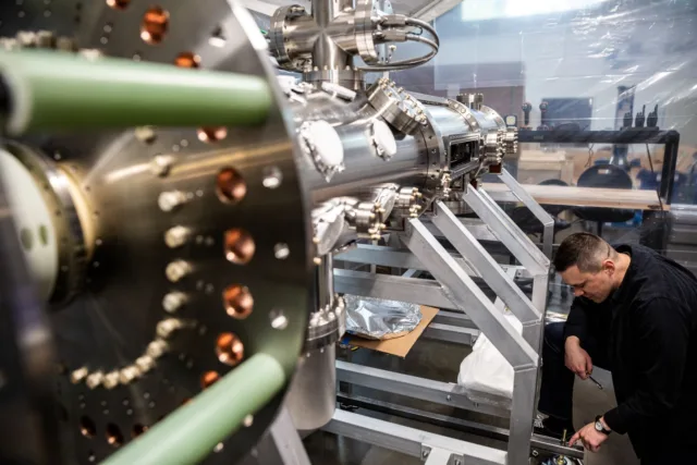 The first plasmas created in FuZE-Q, shown here during assembly, represent a key step towards fusion experiments with net energy output.