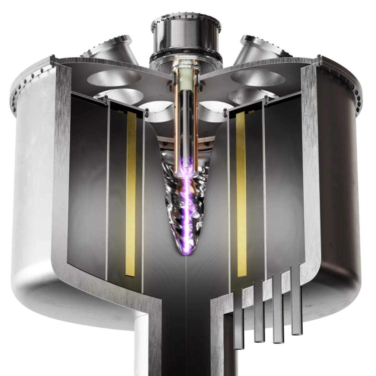 Image of hybrid reactor from below