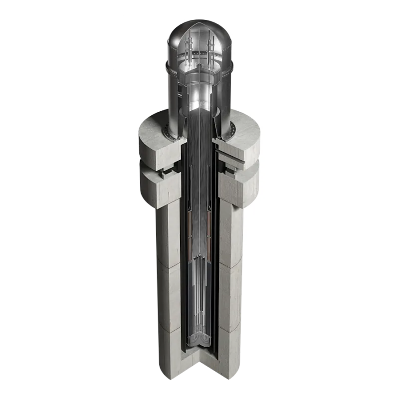Image of a tall skinny nuclear reactor