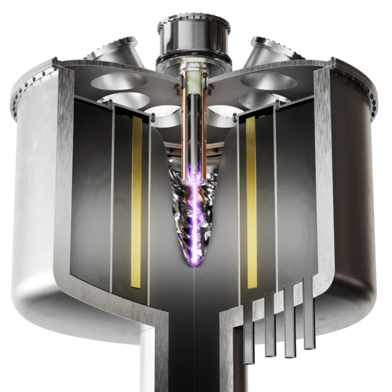 Image of hybrid reactor from below